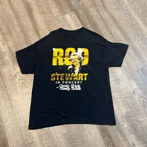 2022 Rod Stewart Black Graphic Concert T‑Shirt